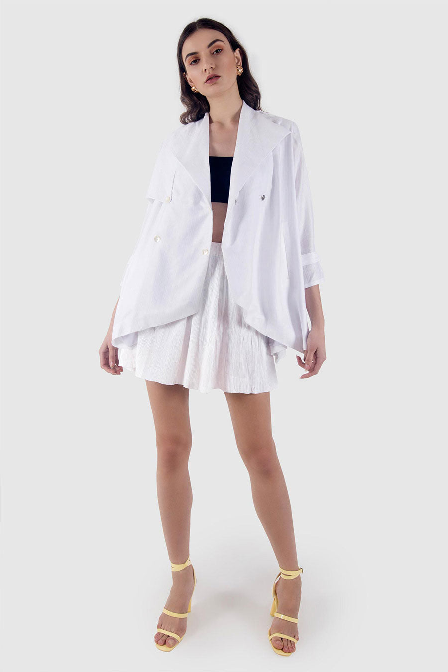 White Double Breasted Summer Jacket