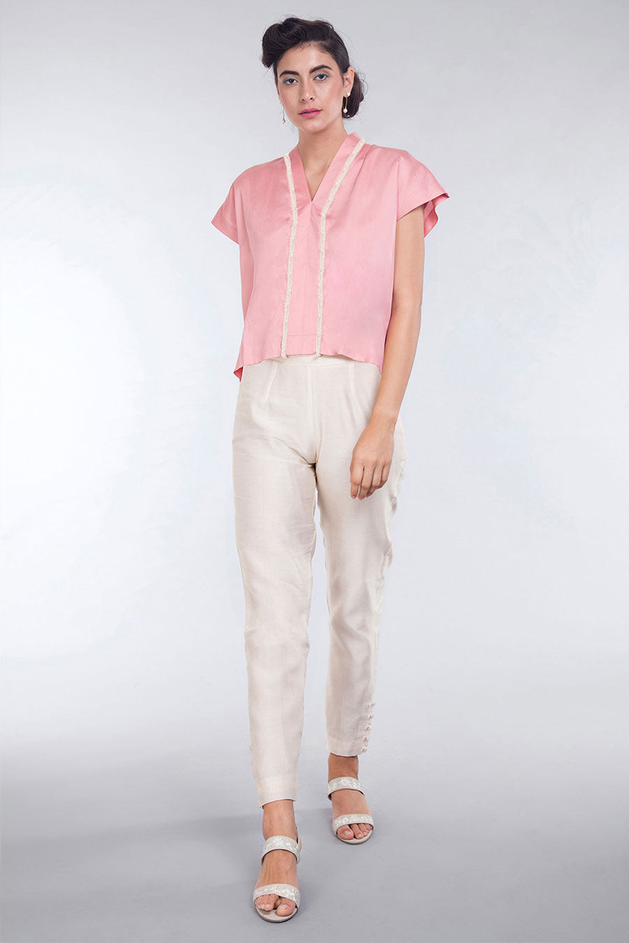 Rose Pink Tencel Boho Top