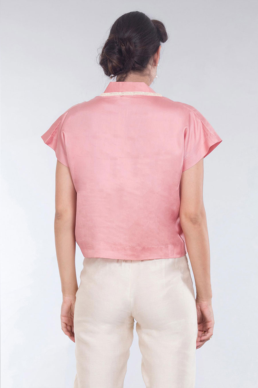 Rose Pink Tencel Boho Top