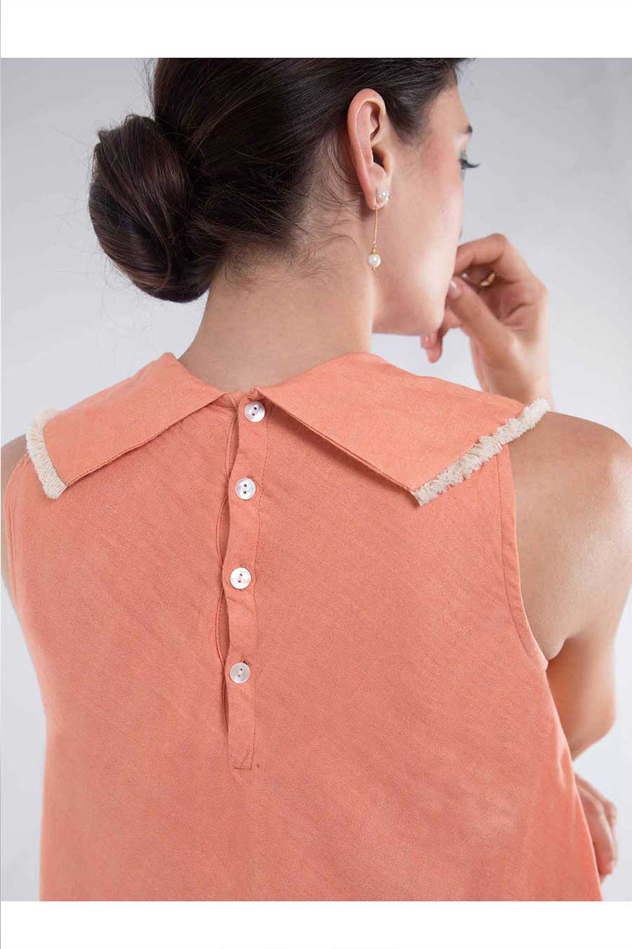 Rose Gold Linen Flare Dress
