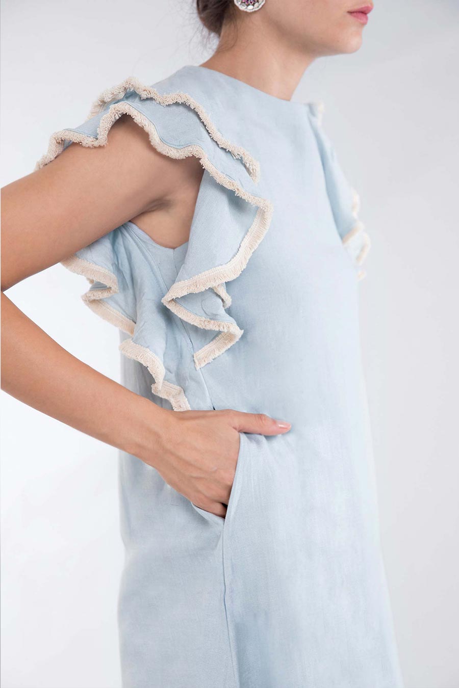 Sky Blue Everyday Linen Dress