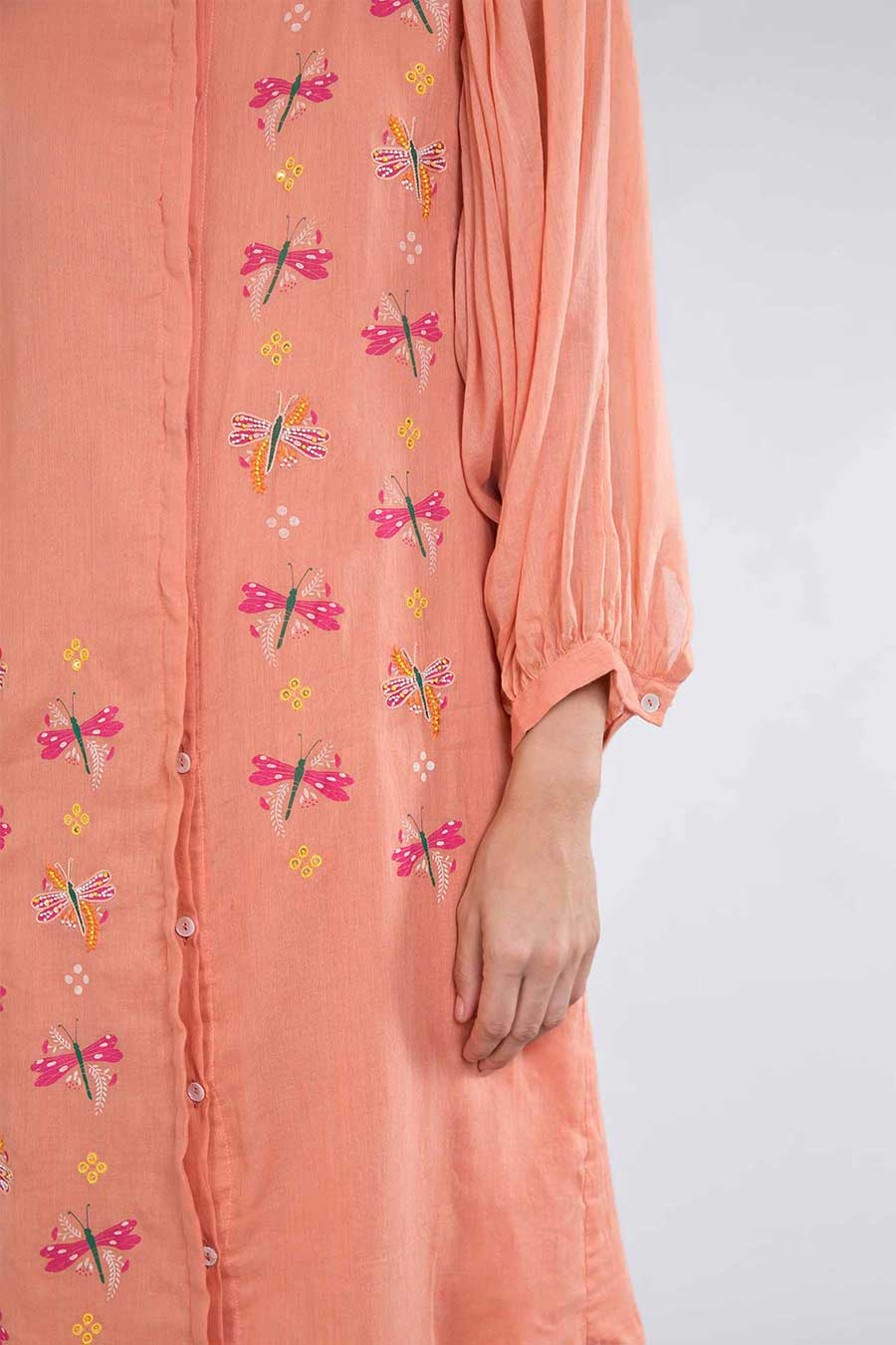Rose Gold Batwing Sleeve Dress