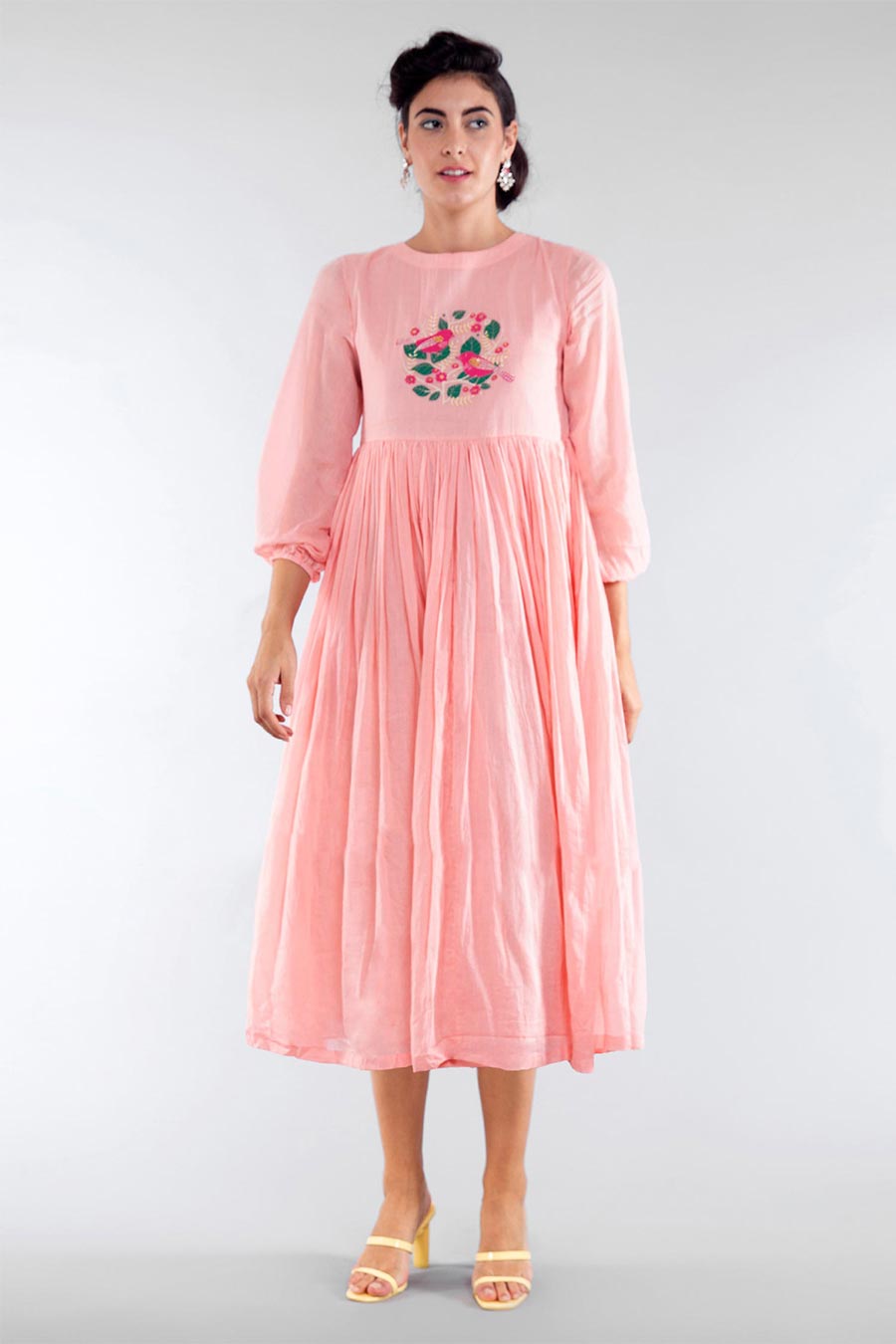 Pretty Pink Embroidered Dress