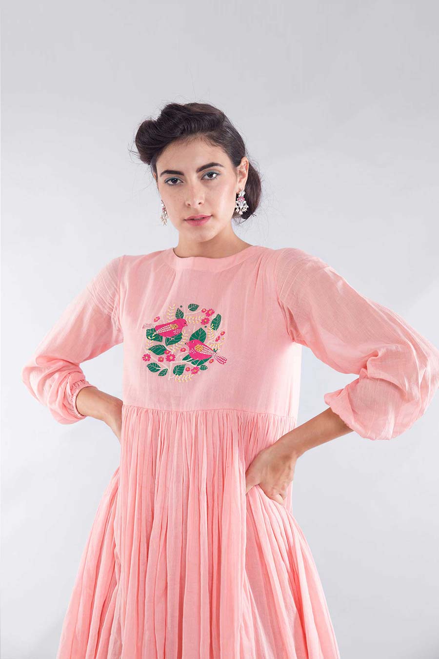 Pretty Pink Embroidered Dress