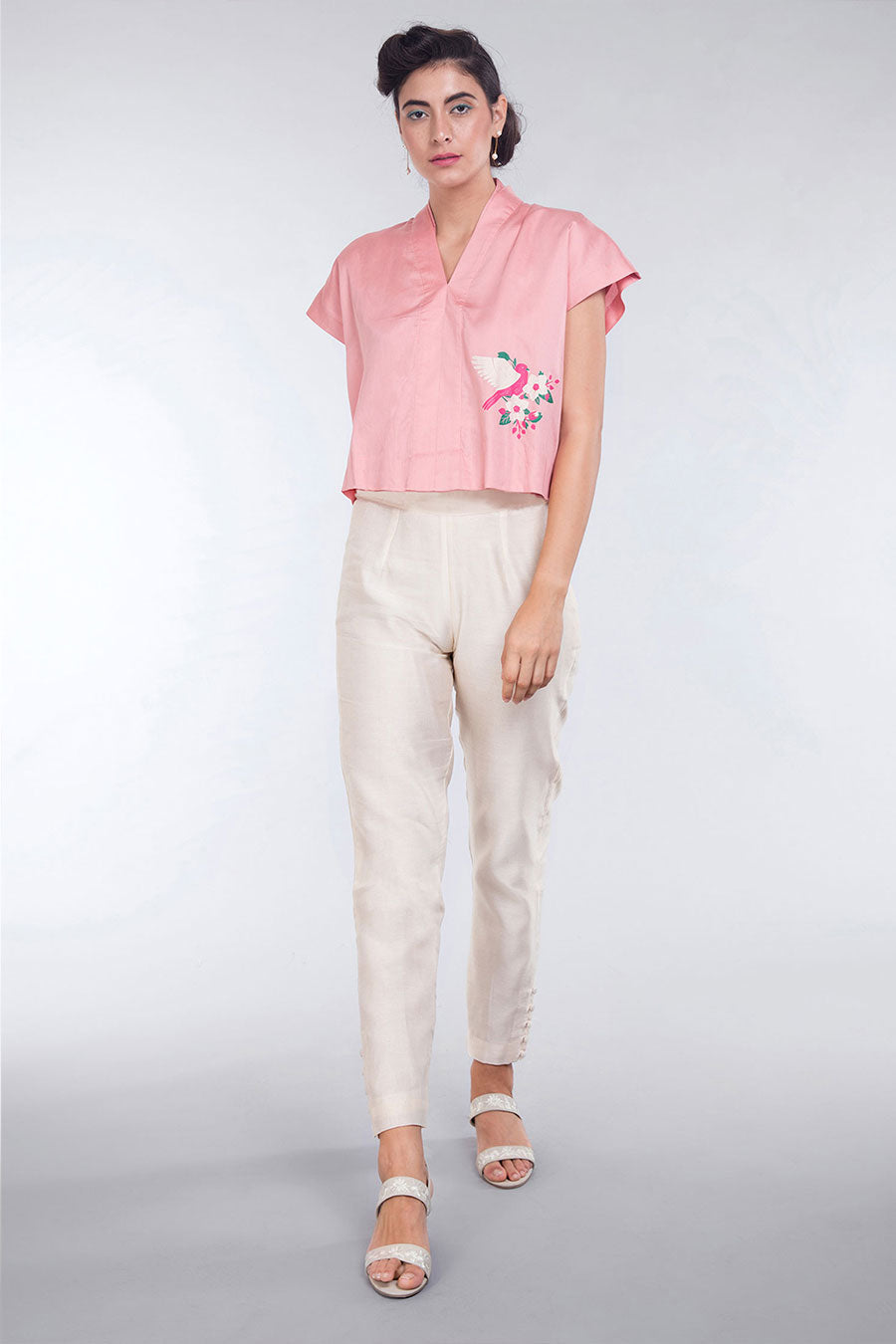 Rose Pink Happy Bird Top