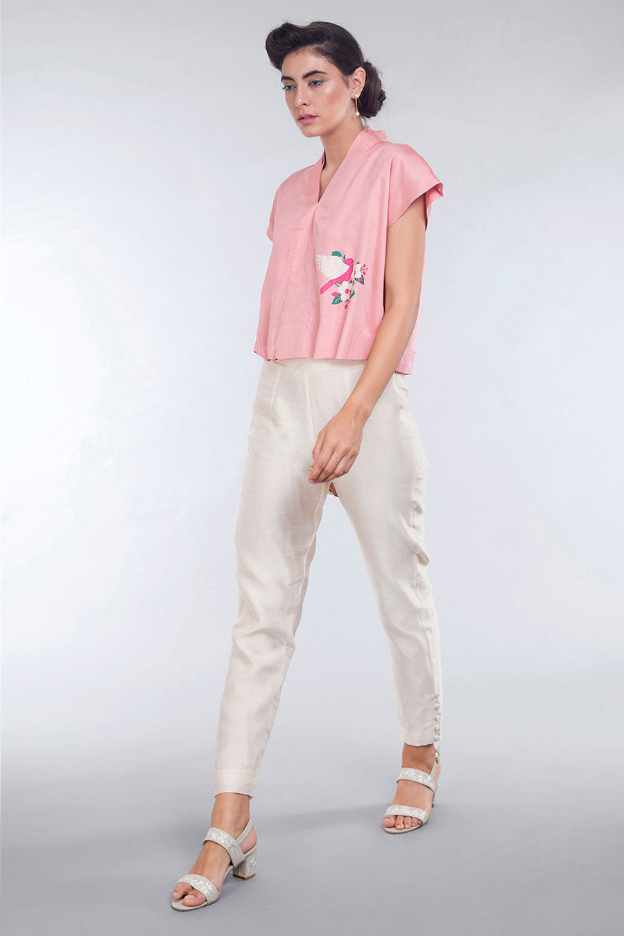 Rose Pink Happy Bird Top