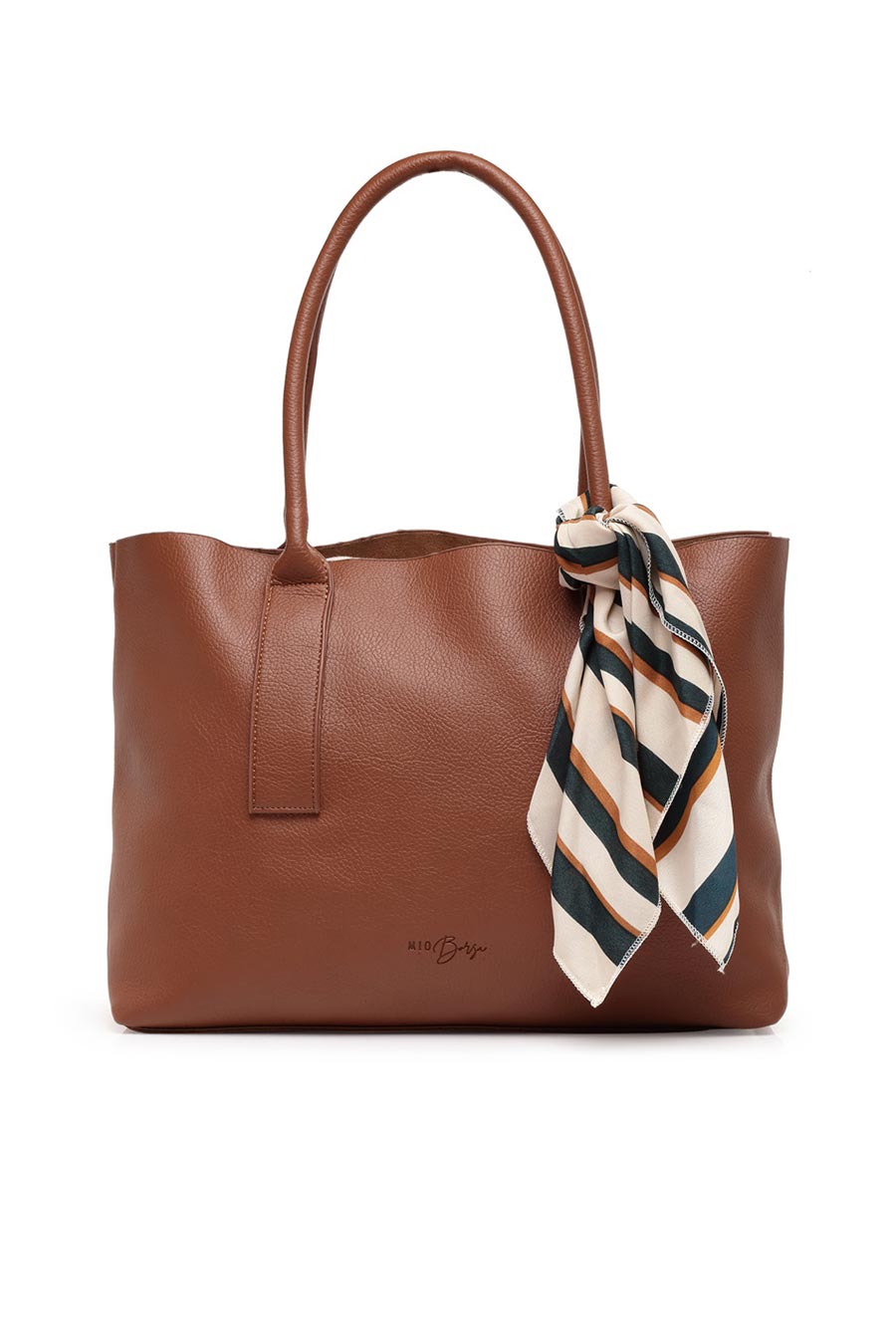 Brown Tote Bag With Pouch & Scarf