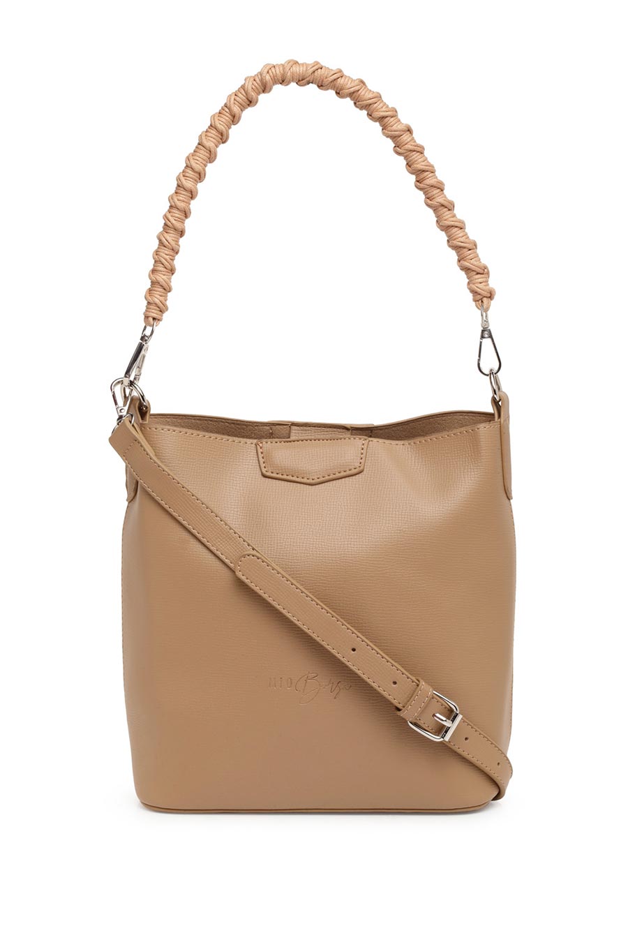 Beige Sling Bag With Pouch