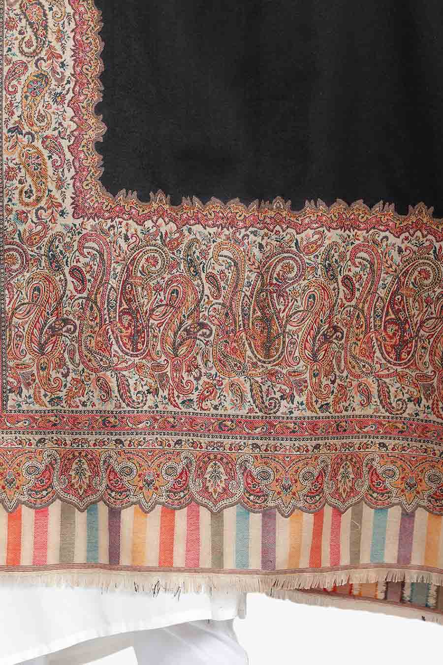 Black Embroidered Kashmiri Shawl