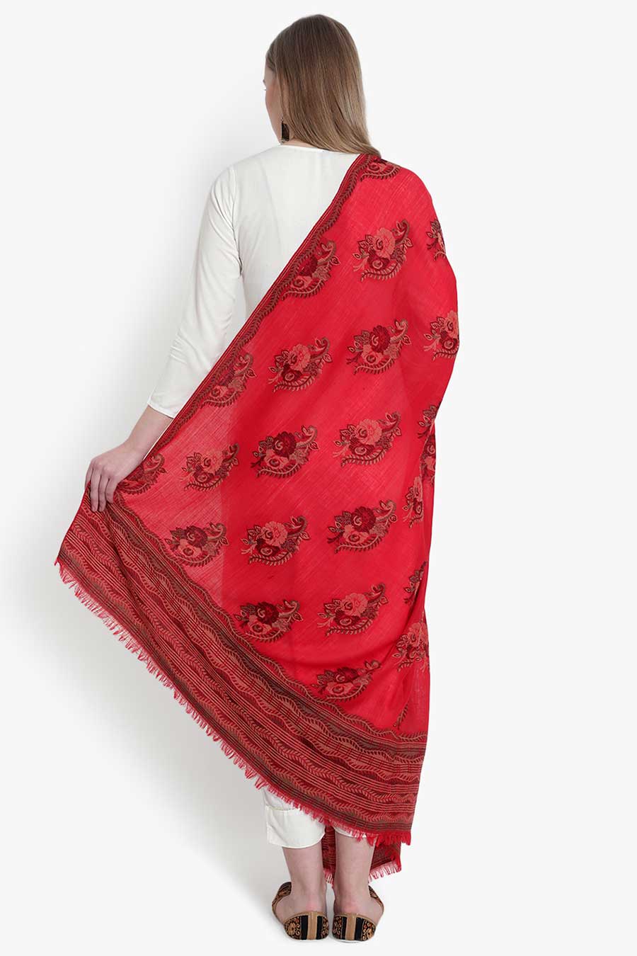 Red Floral Pashmina Kashmiri Shawl