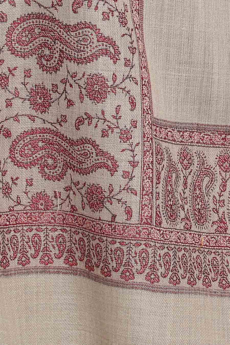 Beige Paisley Kashmiri Shawl