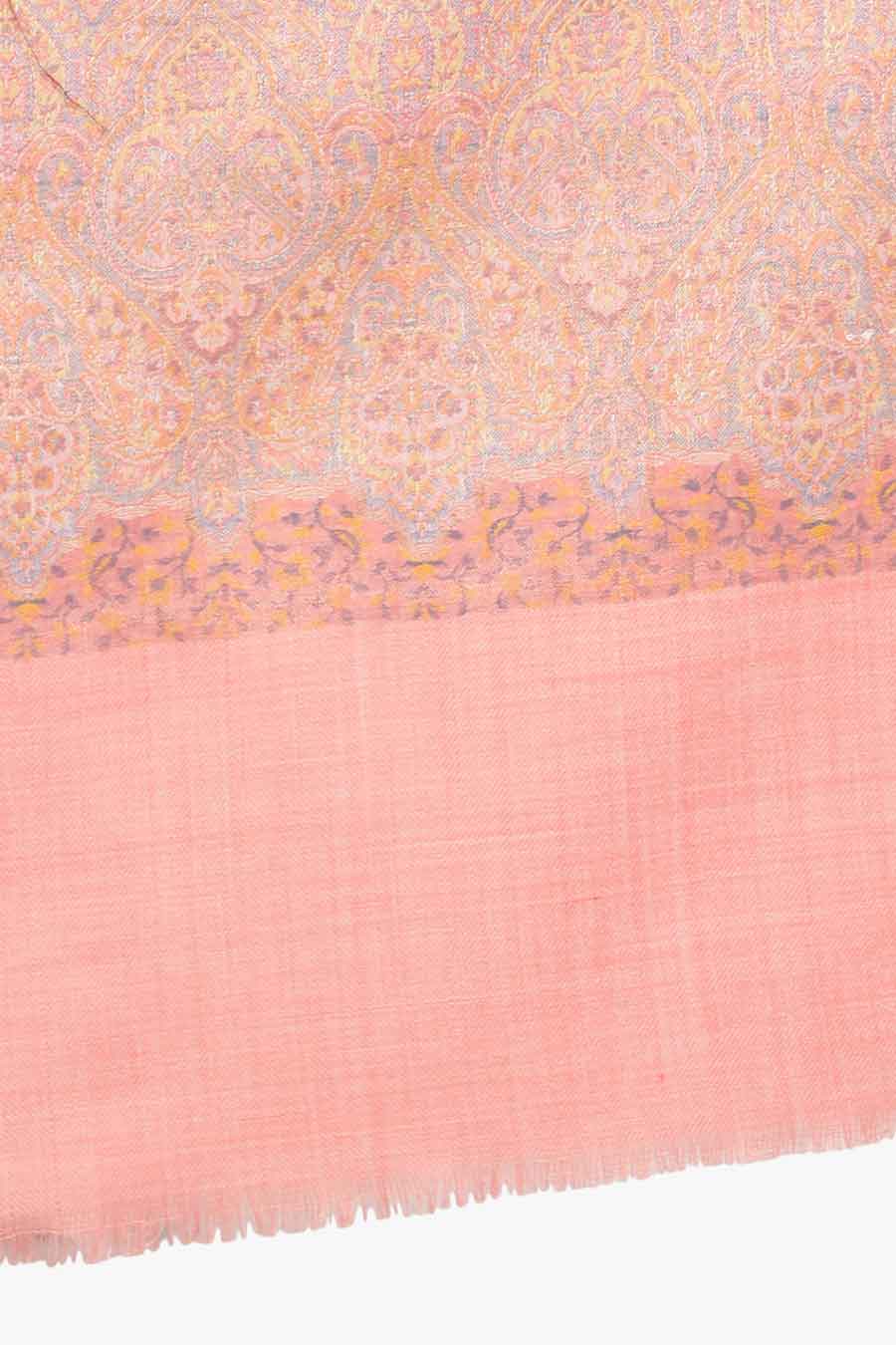 Peach Fine Wool Kashmiri Shawl