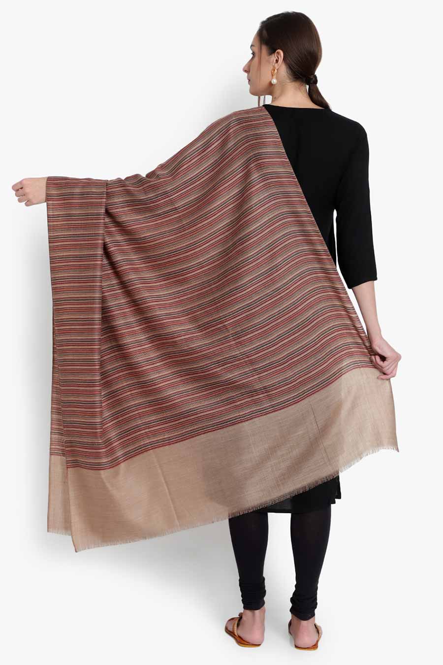 Toosh Fine Wool Striped Shawl