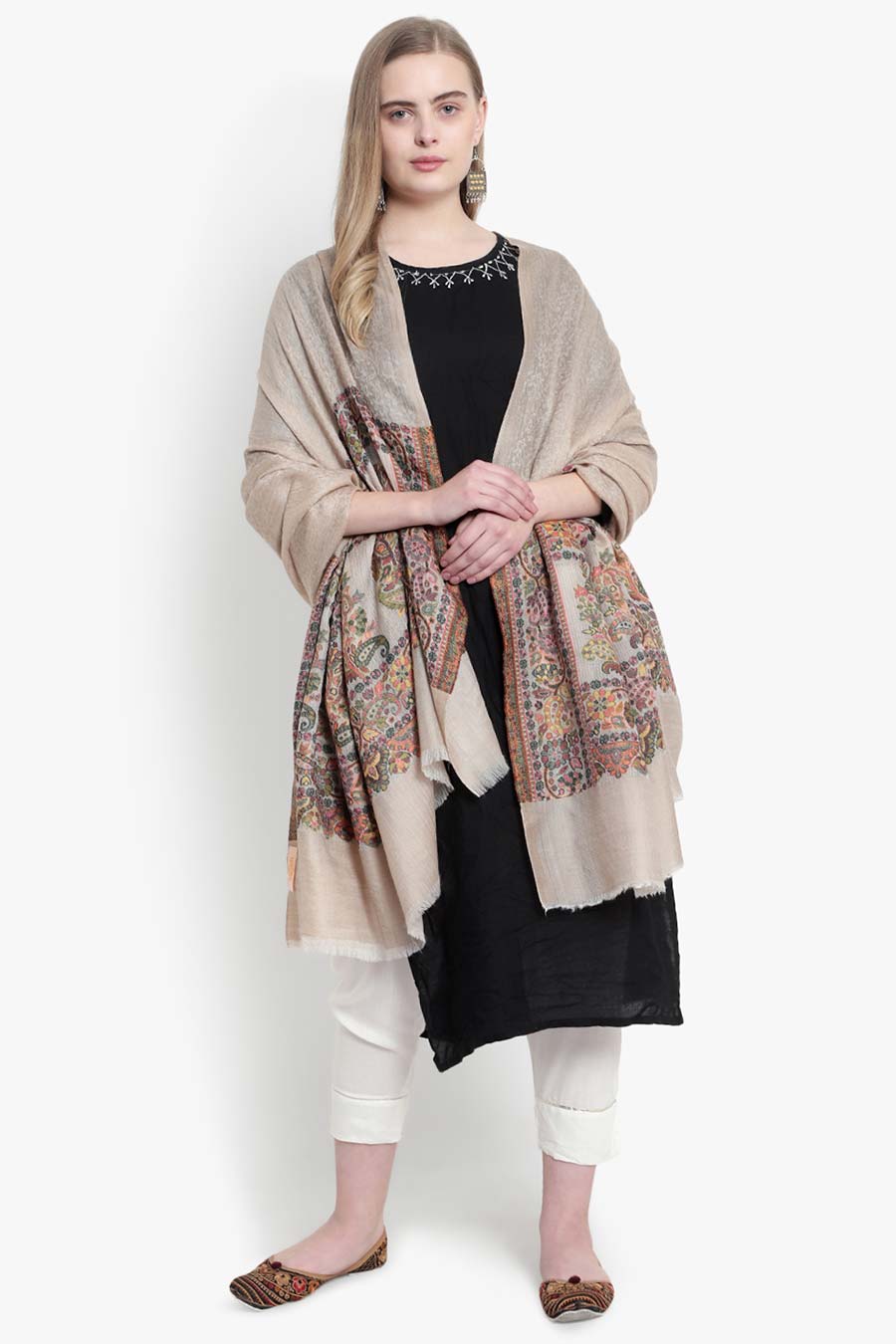 Beige Pashmina Kashmiri Shawl