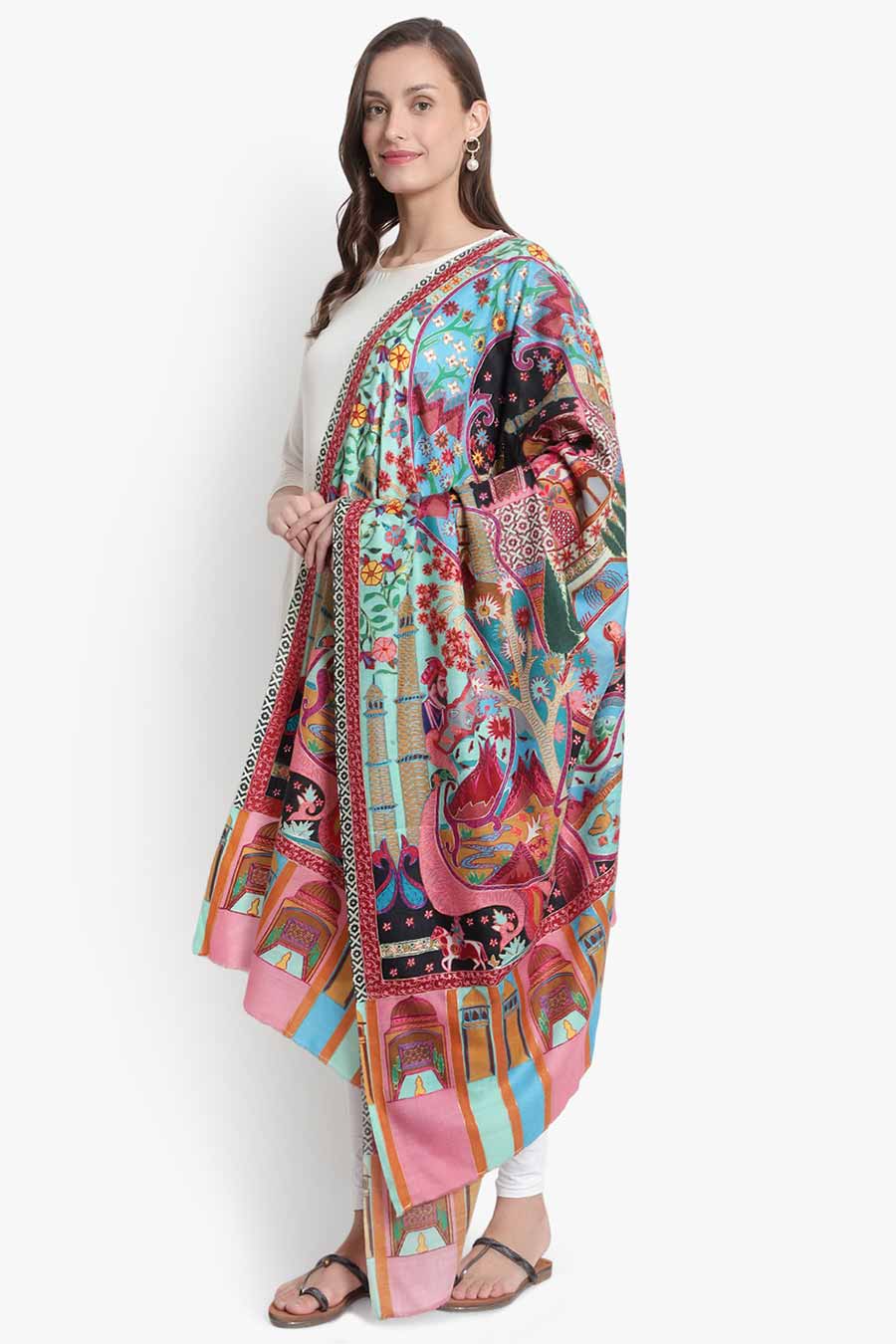 Heritage Art Kalamkari Pashmina Shawl