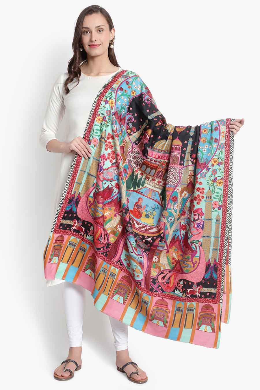 Heritage Art Kalamkari Pashmina Shawl