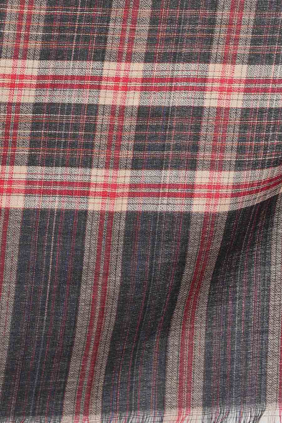 Black & Red Checks Kashmiri Shawl