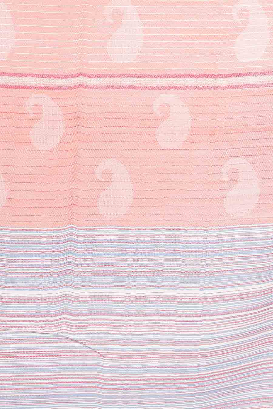Peach Striped Paisley Kashmiri Shawl