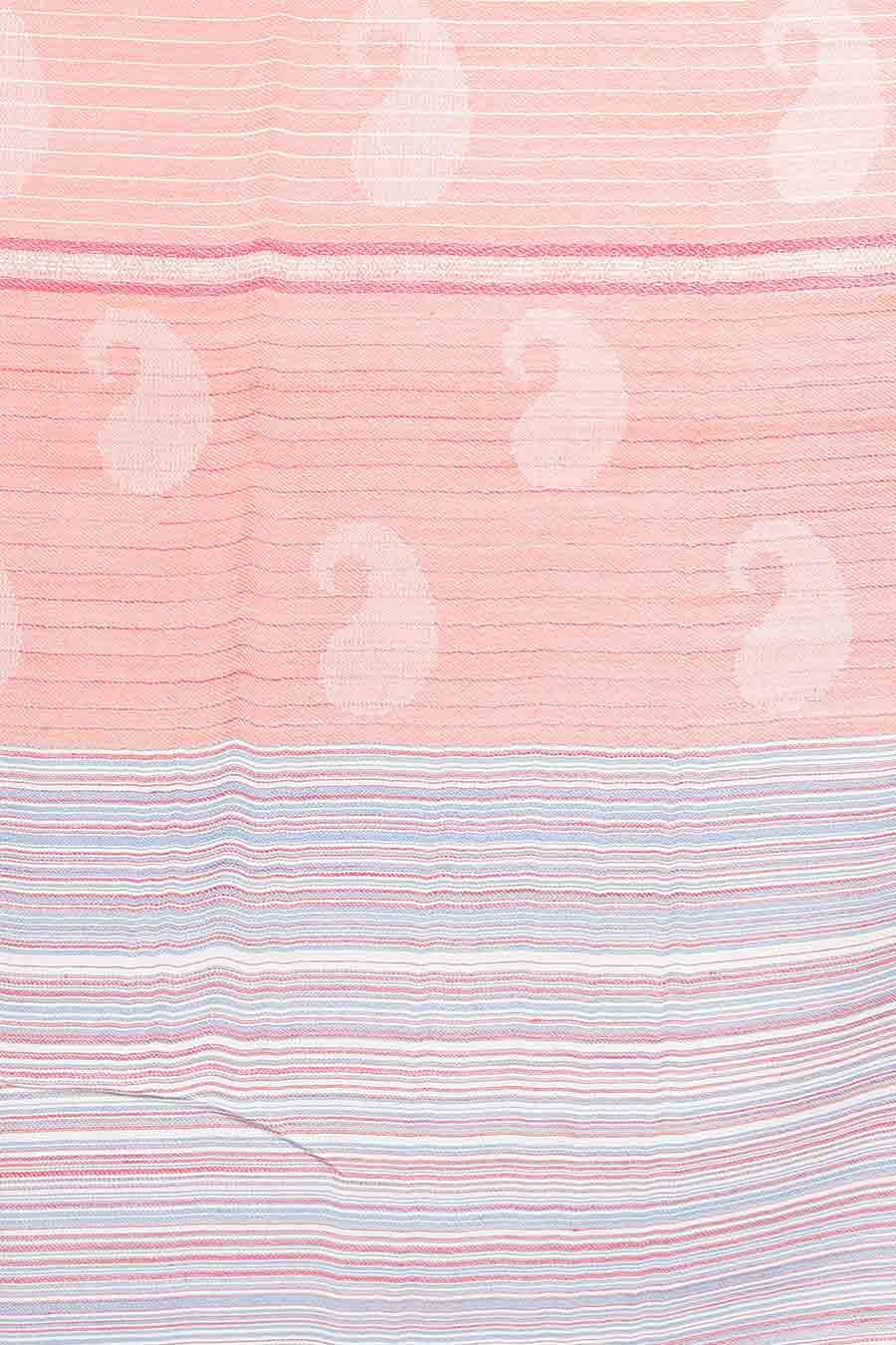 Peach Striped Paisley Kashmiri Shawl