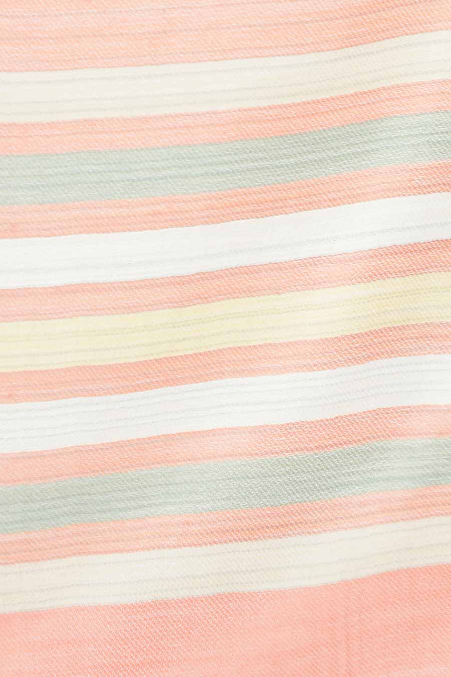 Peach Striped Kashmiri Shawl