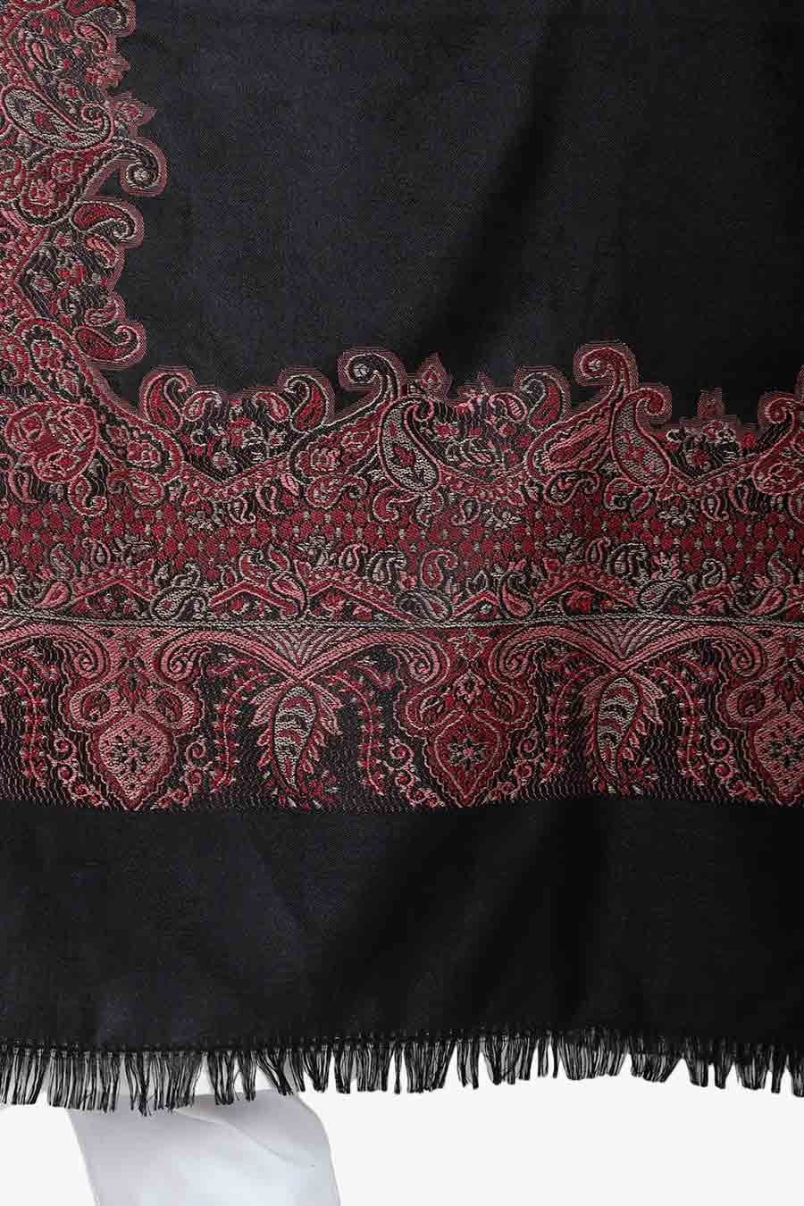 Black Paisley Self Texture Stole