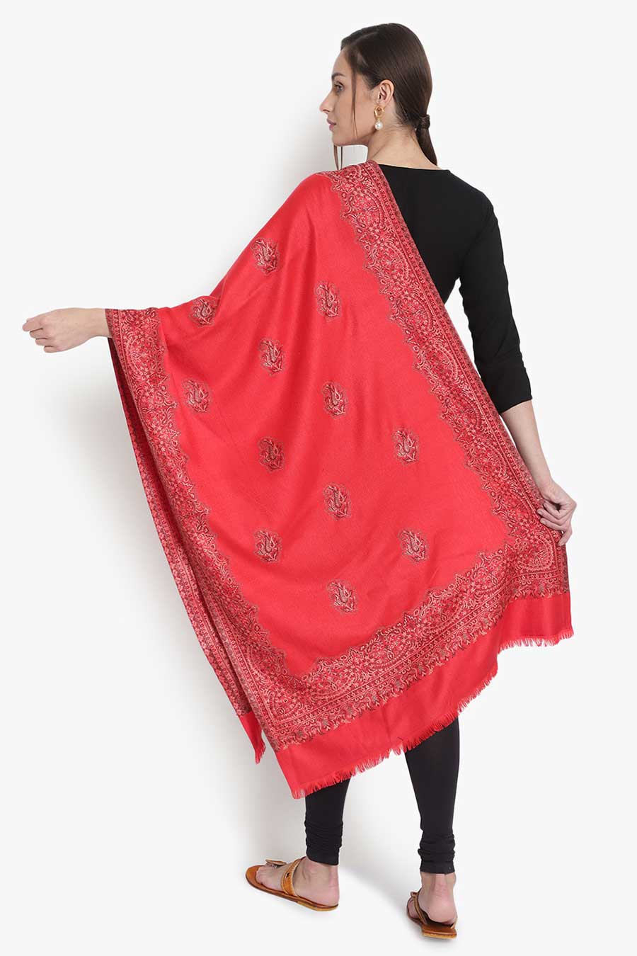 Red Paisley Woven Stole