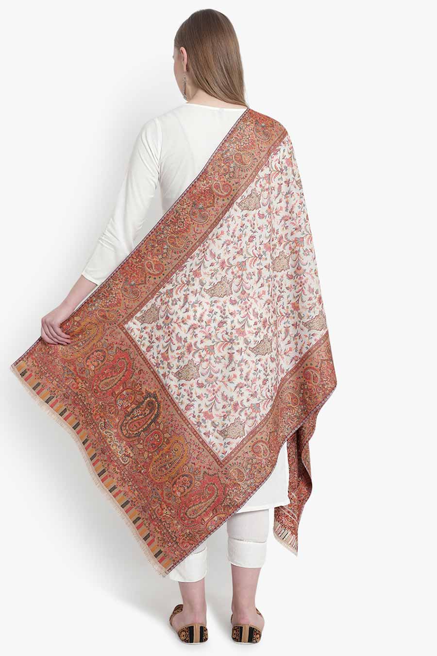 Beige Paisley Kaani Kashmiri Stole