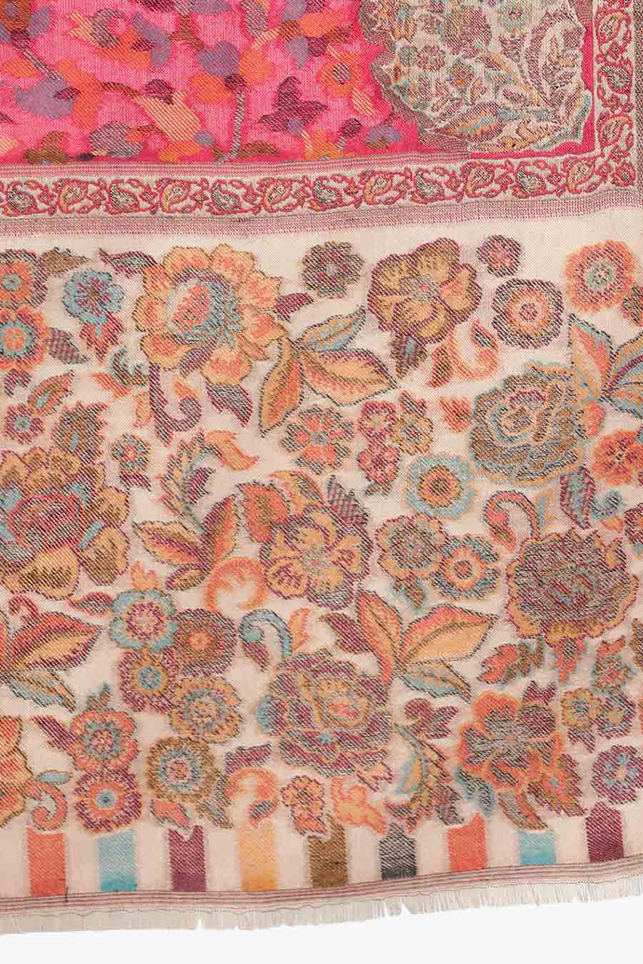 Pink Paisley Kaani Kashmiri Stole