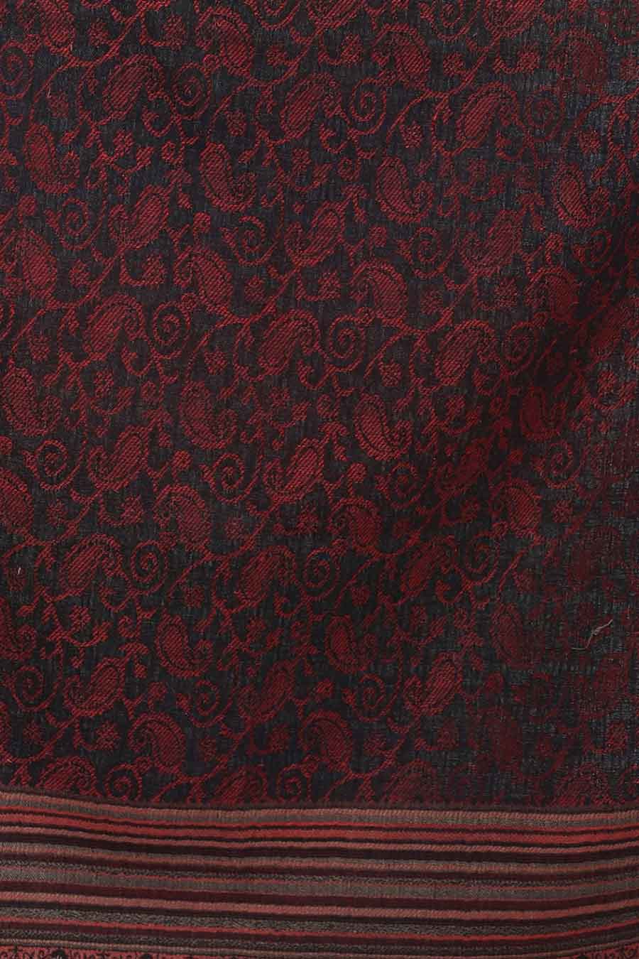 Black Floral Paisley Art Woven Stole