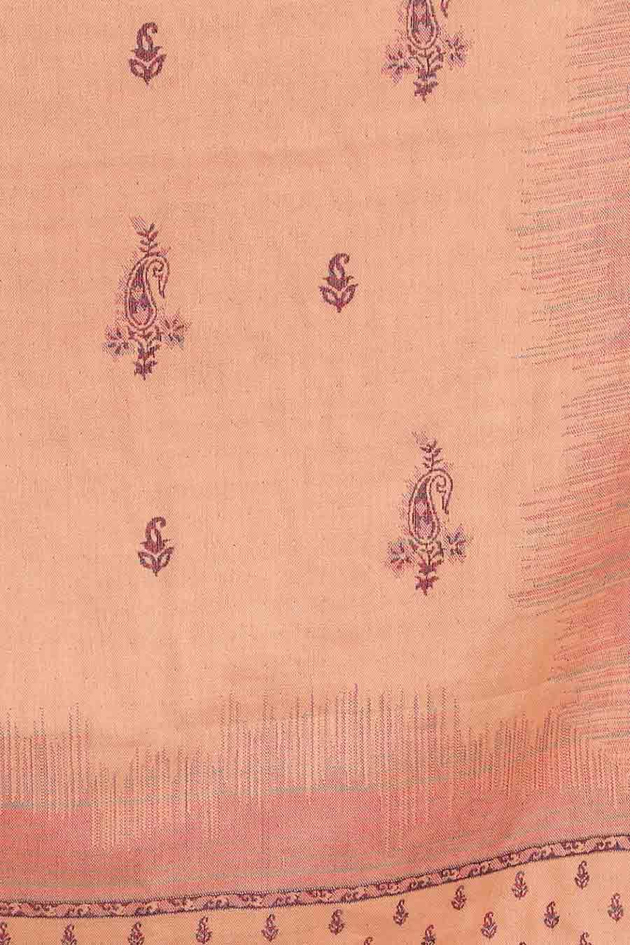 Peach Paisley Art Woven Stole