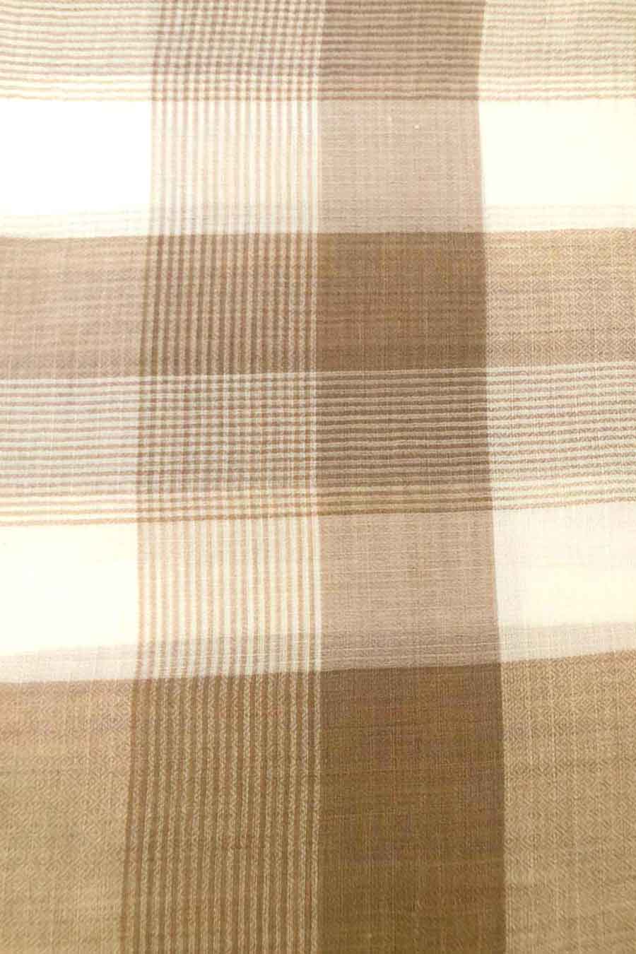 Beige & Cream Checkered Fine Wool Stole