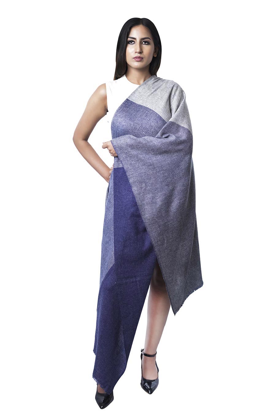 Big Blocks Fine Wool Stole