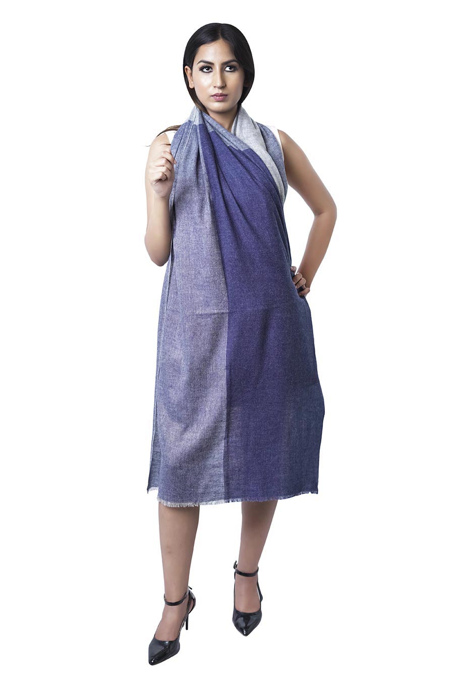 Big Blocks Fine Wool Stole