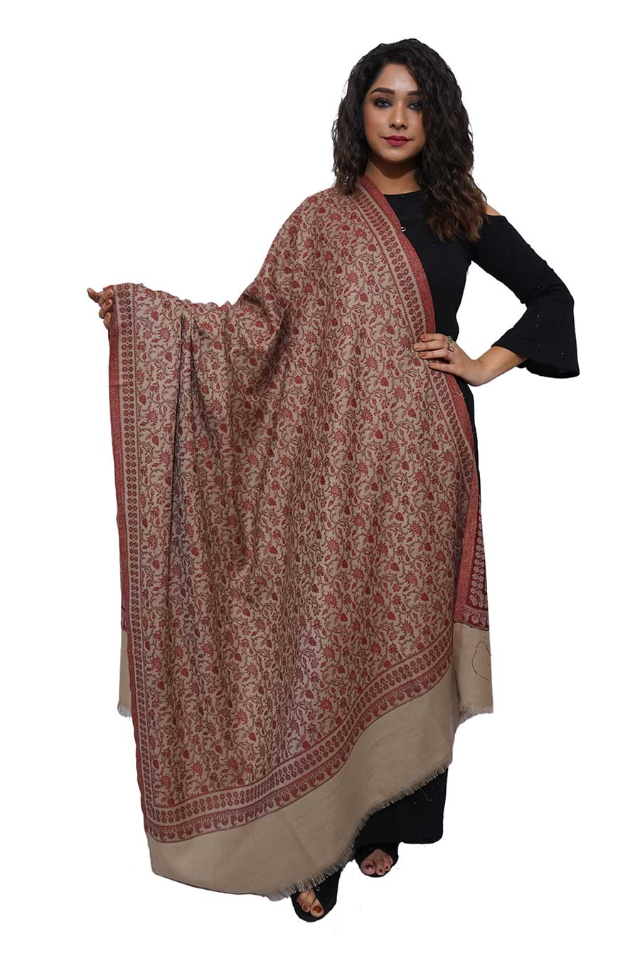 Fine Wool Jamdaani Kashmiri Shawl