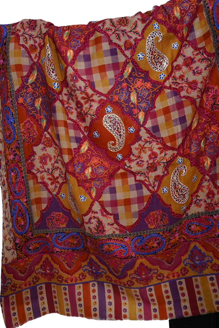 Hand Embroidered Kashmiri Pashmina Shawl