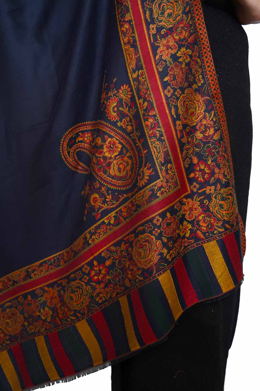 Kashmiri Kani Work Blue Pashmina Shawl