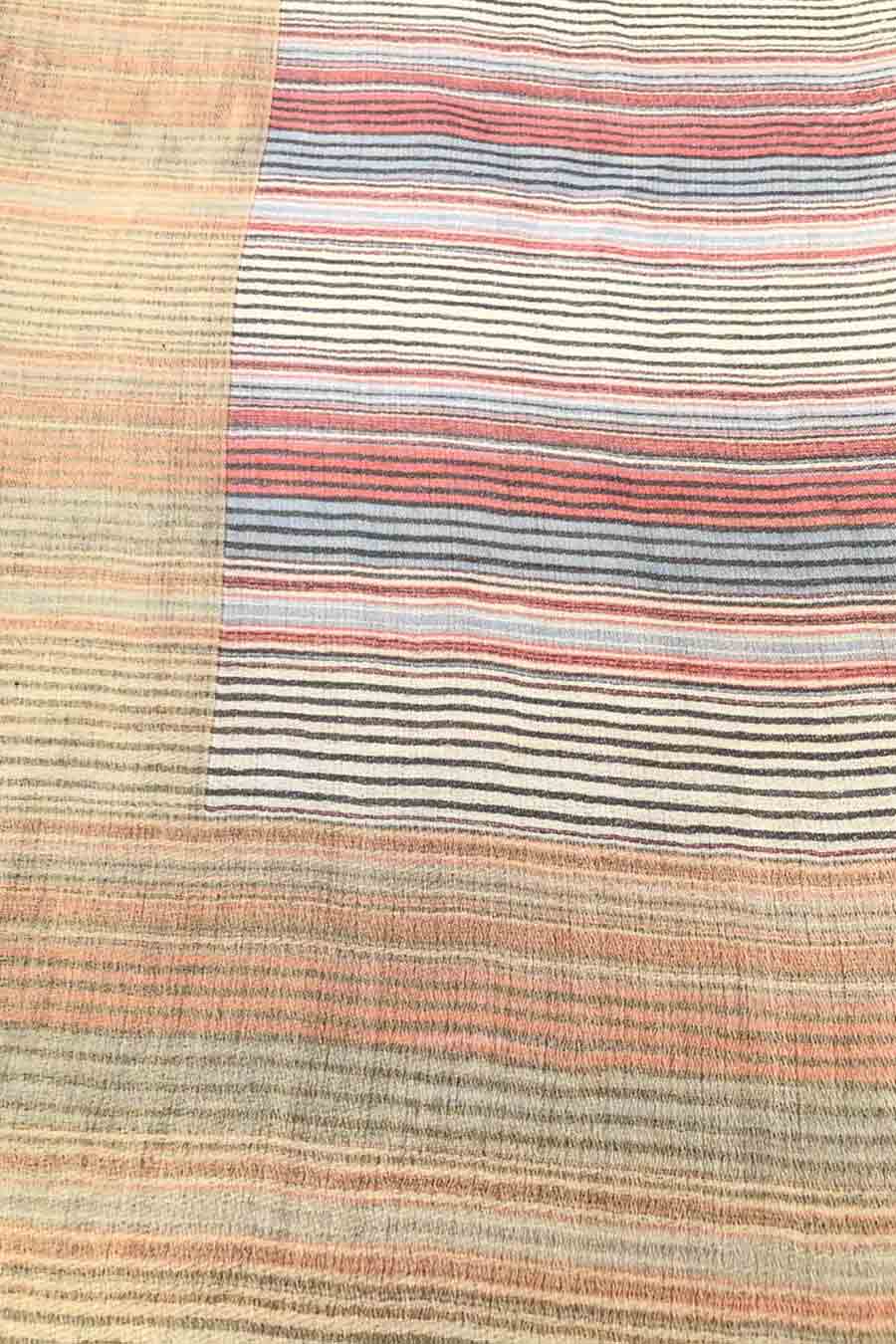 Multicolor Stripes Zari Wool Silk Shawl