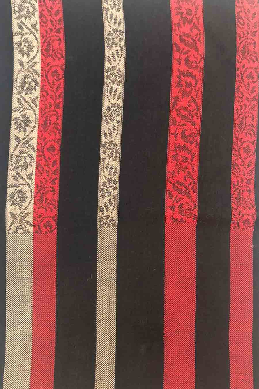 Contrast Striped Fine Wool Shawl