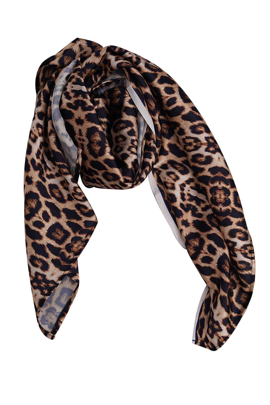 Silk Satin Leopord Print Scarf