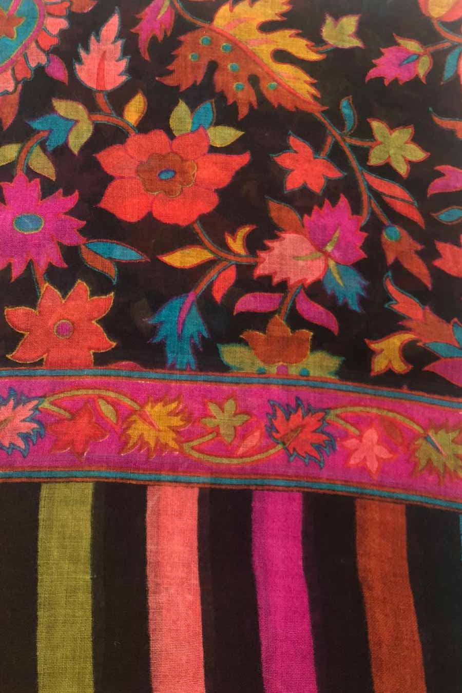 Multicolor Floral Fine Wool Stole