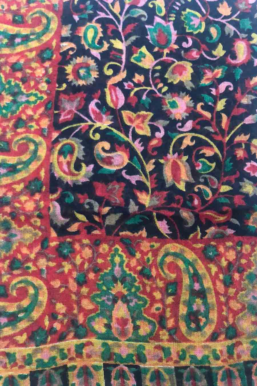 Multicolor Floral Fine Wool Stole