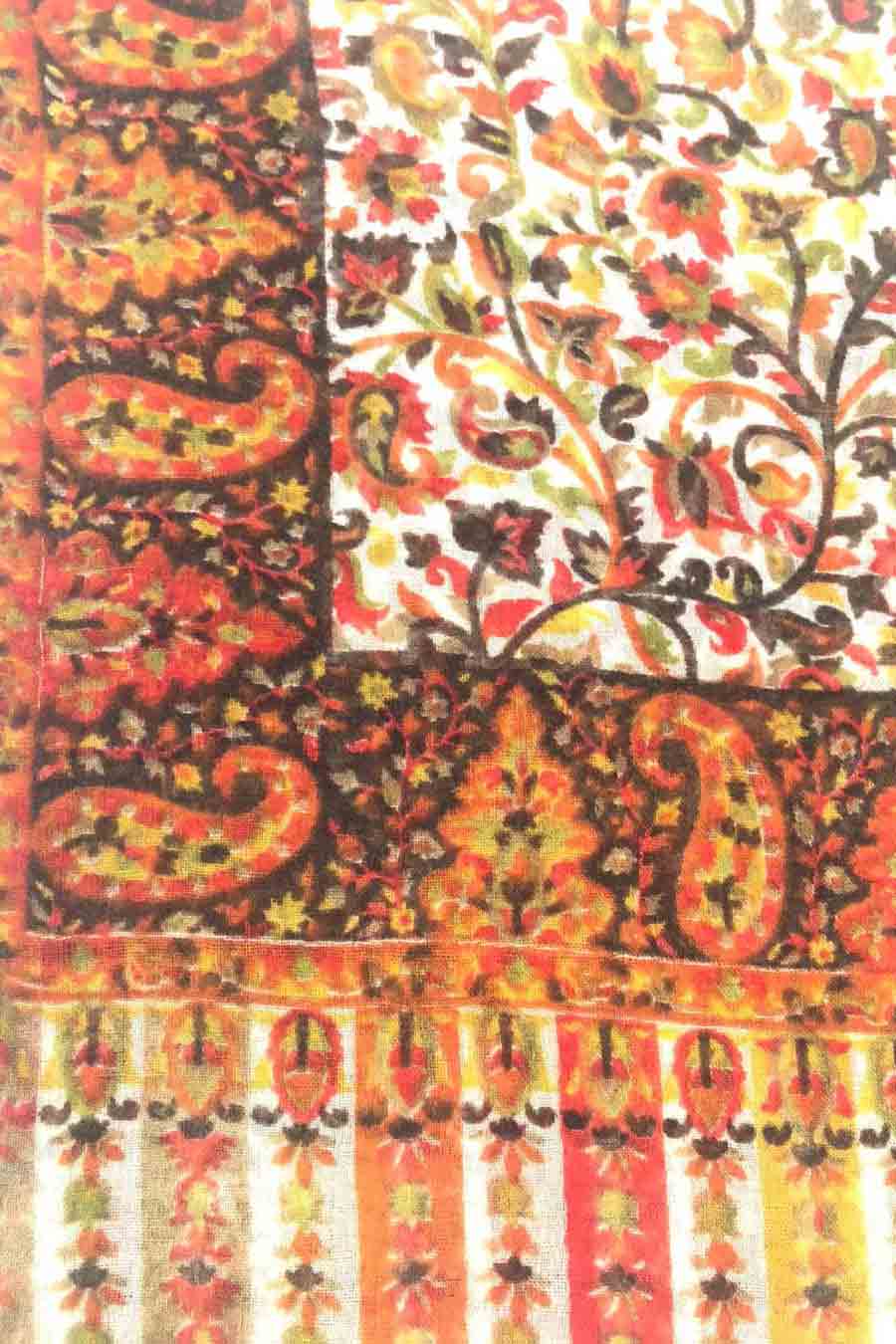 Multicolor Floral Fine Wool Stole