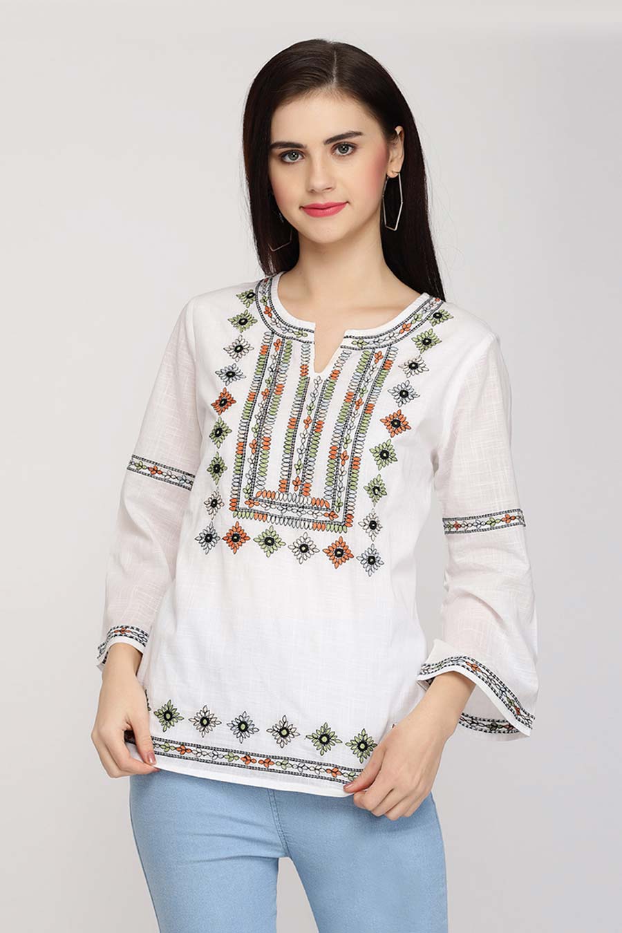 Classic White Embroidered Top