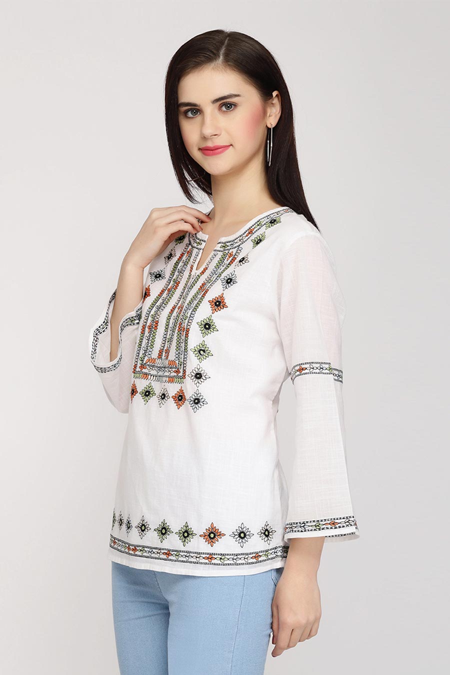 Classic White Embroidered Top