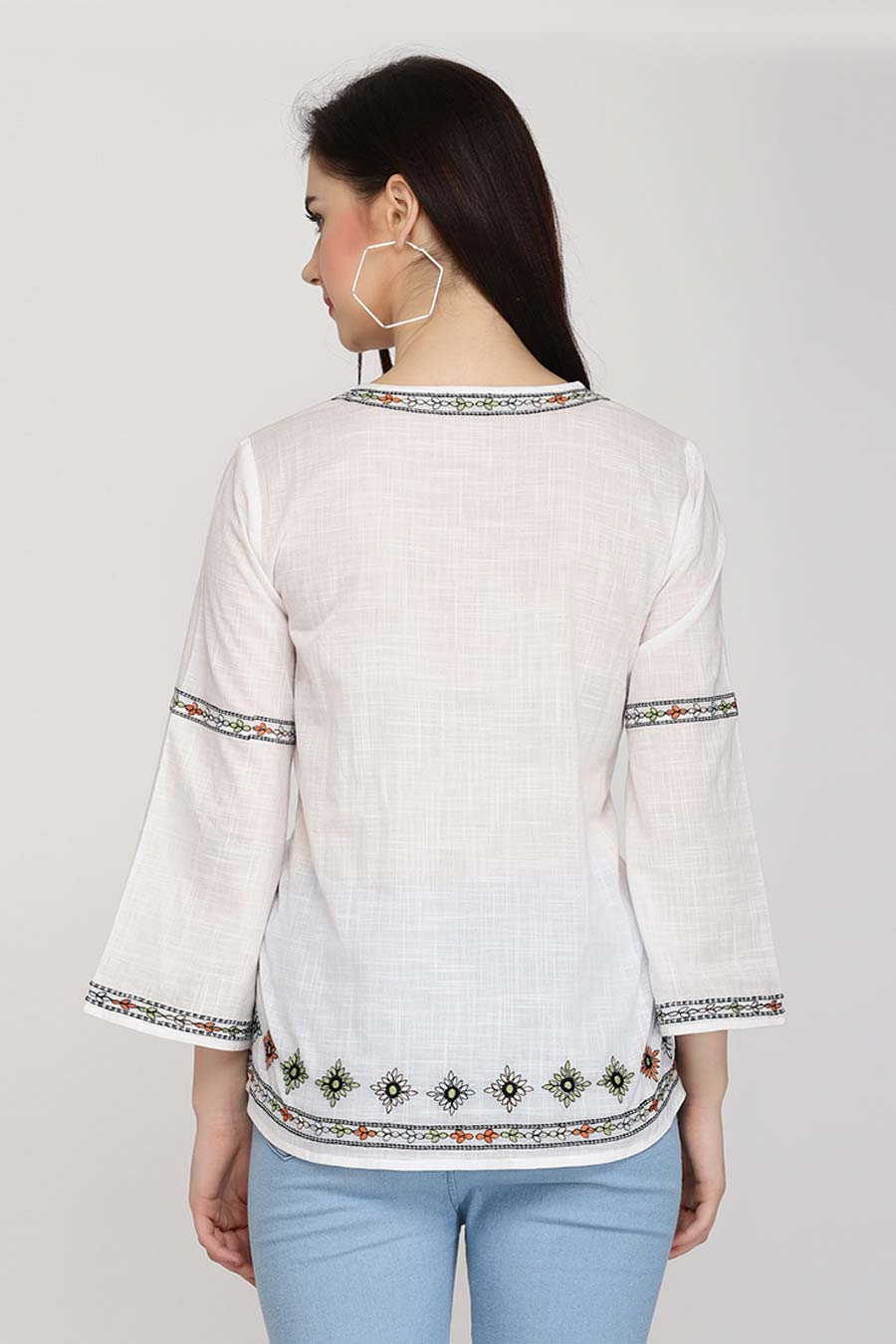 Classic White Embroidered Top