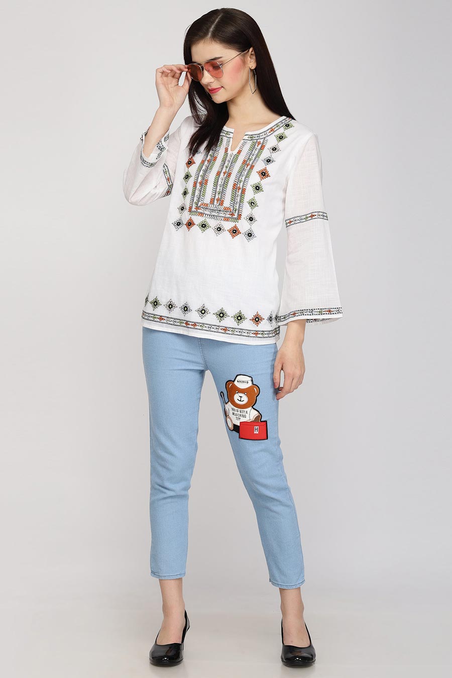 Classic White Embroidered Top