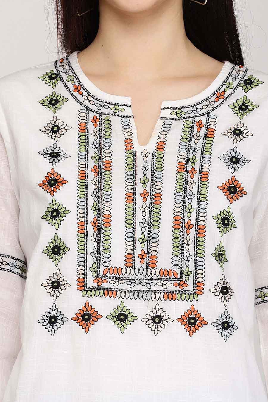 Classic White Embroidered Top