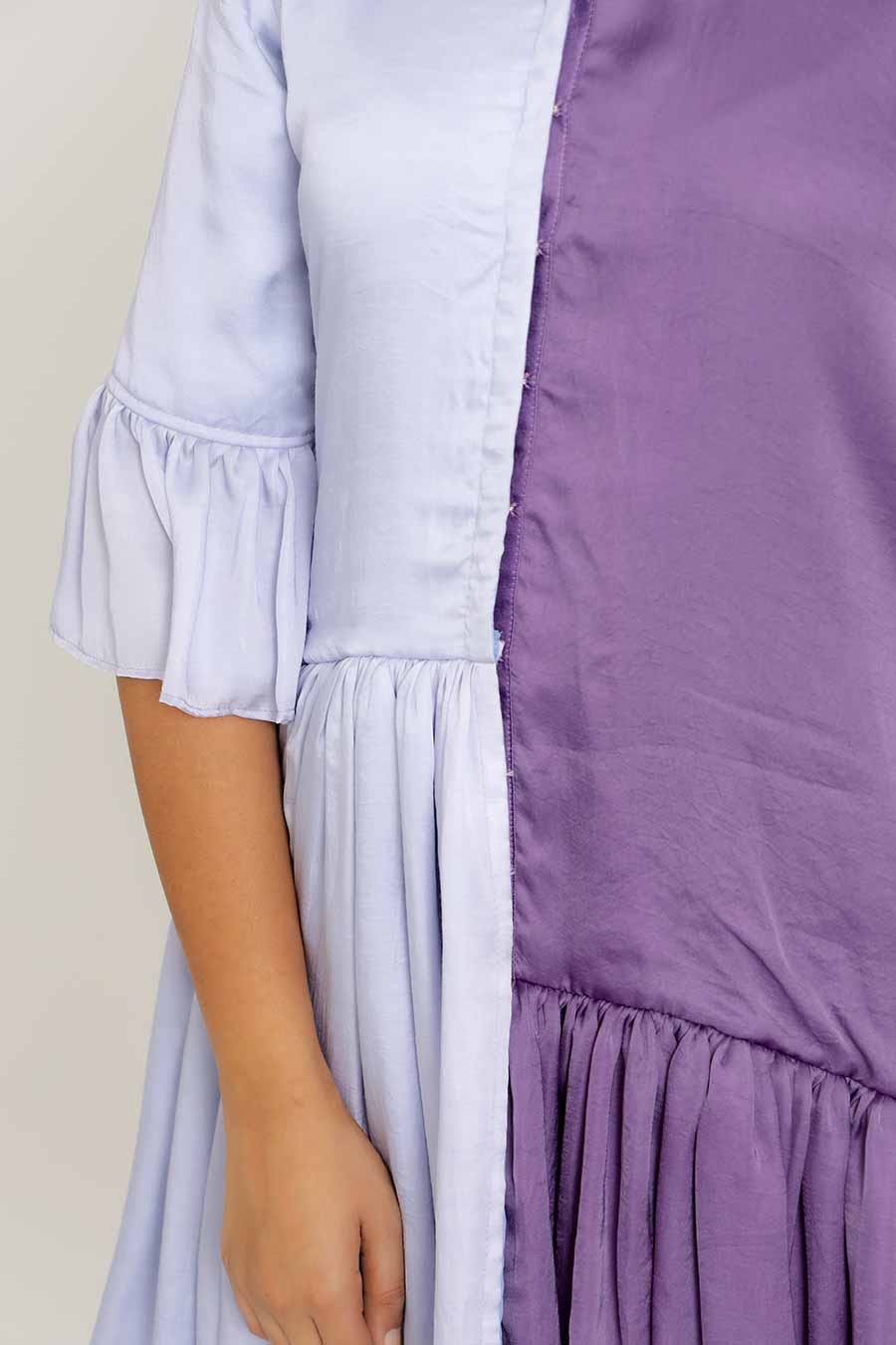 Purple & Lilac Half & Half Short Dress
