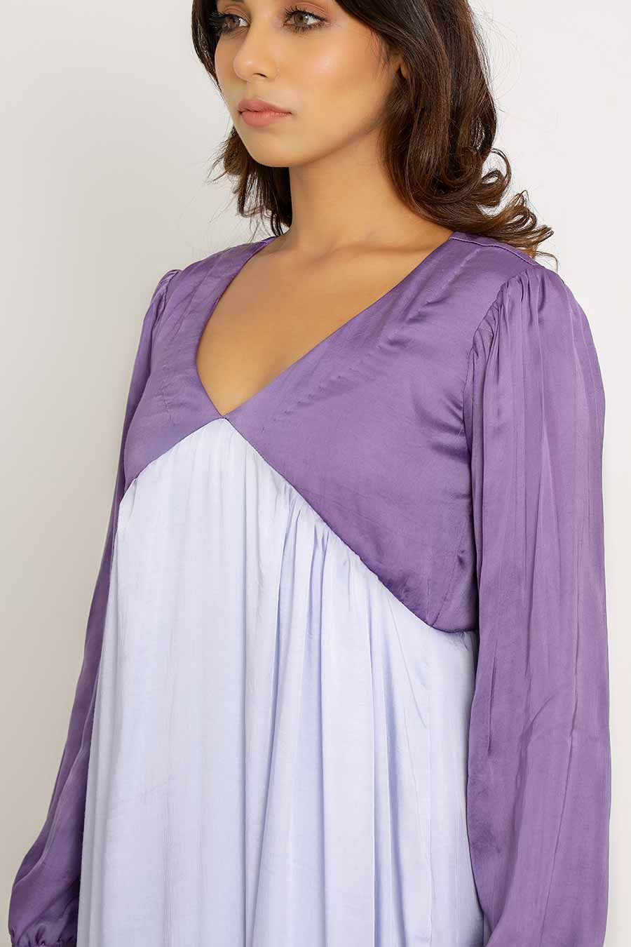 Purple & Lilac Gathered Maxi Dress