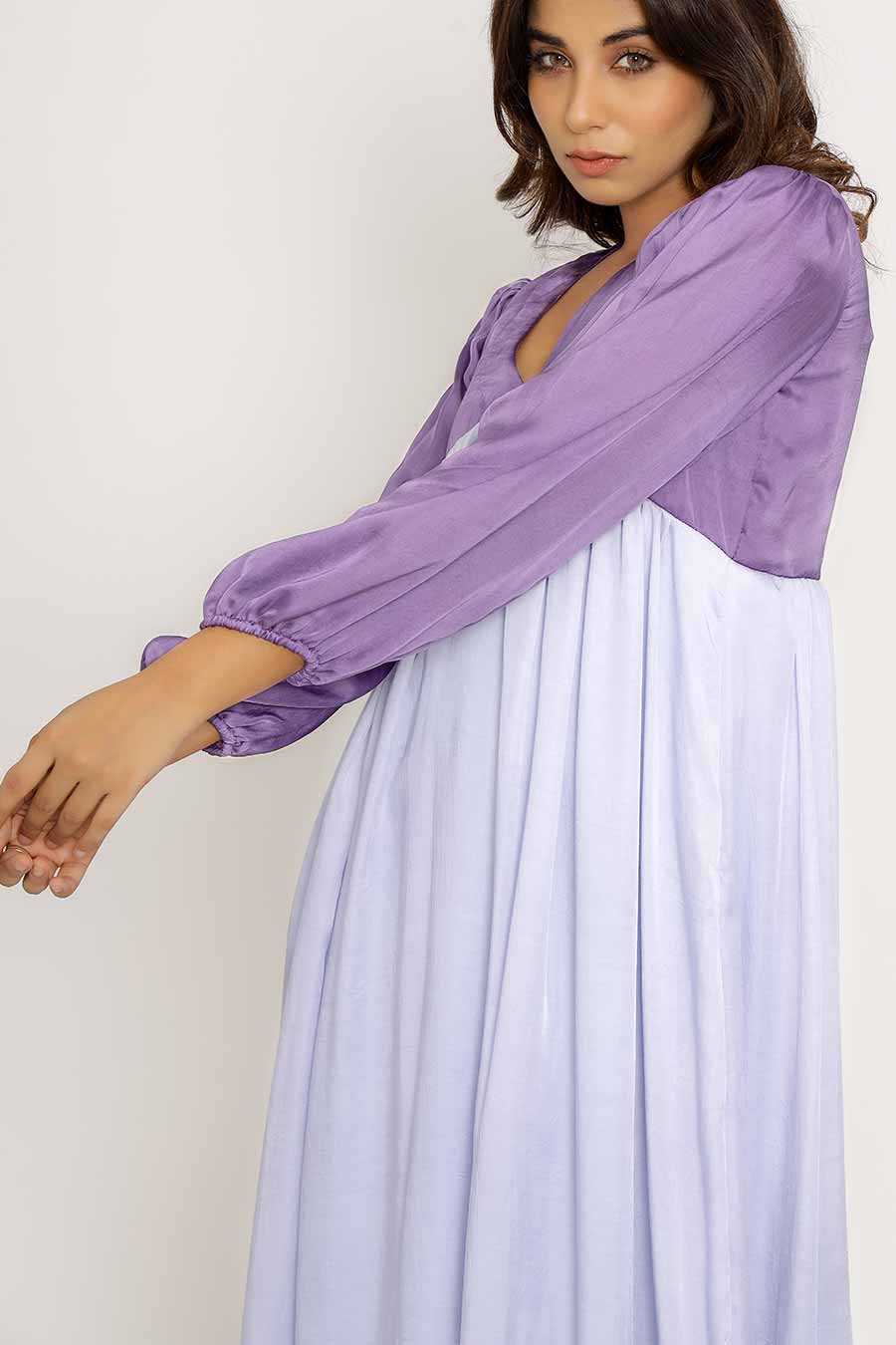 Purple & Lilac Gathered Maxi Dress